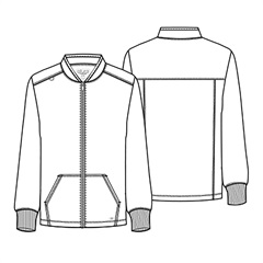 CKA387, Zip Front Scrub Jacket